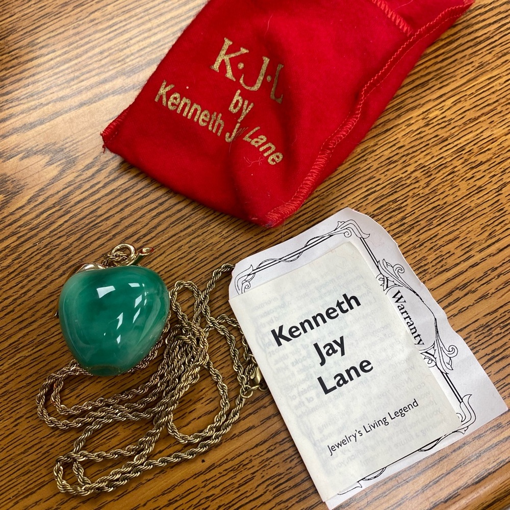 Kenneth Jay Lane Emerald apple Necklace